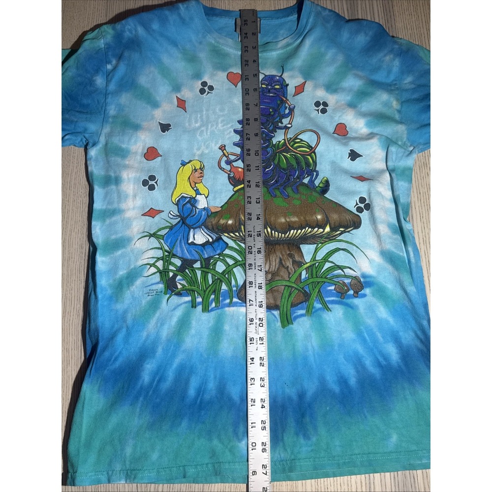 Vtg 2003 Liquid Blue Alice In Wonderland Tie Dye Shirt Brian Fox Caterpillar M - Picture 12 of 16